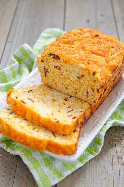 Corn bread with bacon and cheddar — Stock Photo, Image