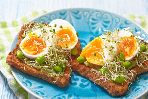 Avocado en ei toast — Stockfoto