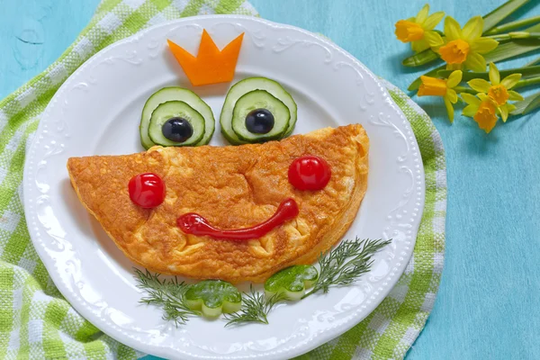 滑稽的微笑青蛙公主煎蛋 — 图库照片
