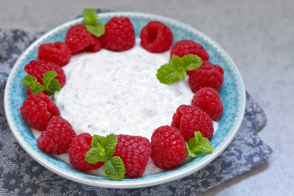 Chia seed pudding with berries — Stock Photo, Image