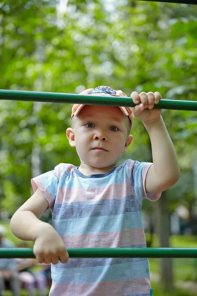 Adorable boy portrait in the playground — Stock Photo, Image