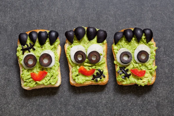 Halloween groene monster sandwich — Stockfoto