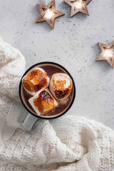 Smores chocolate quente com marshmallow torrado — Fotografia de Stock