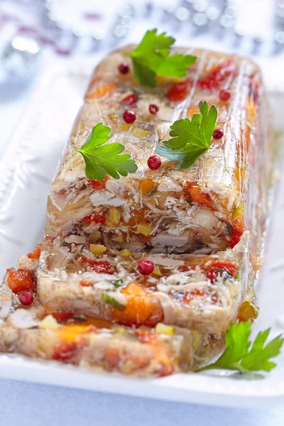 Rabbit galantine with vegetables — Stock Photo, Image