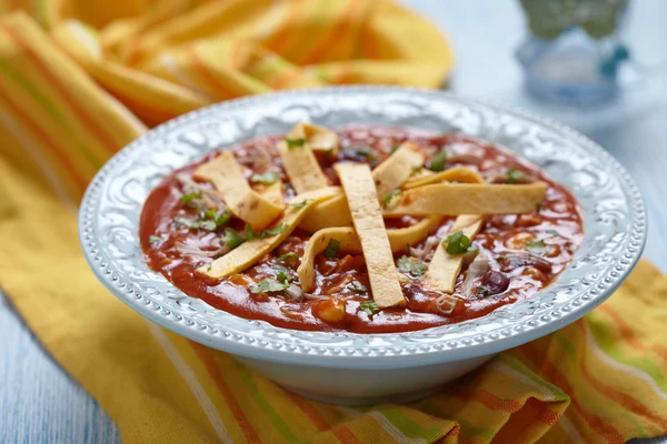 Supă de tortilla de pui — Fotografie, imagine de stoc