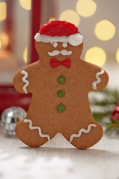 Juldekorationer med pepparkakor cookie man — Stockfoto