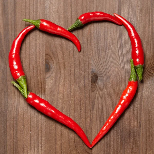 Chili pepper srdce — Stock fotografie