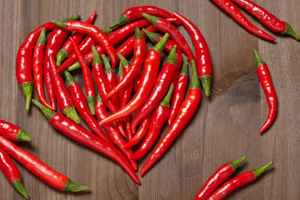 Chili pepper srdce — Stock fotografie