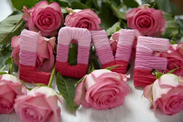 Concetto di San Valentino con lettere amore — Foto Stock