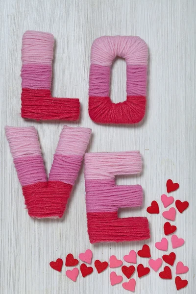 Concepto de San Valentín con letras de amor — Foto de Stock