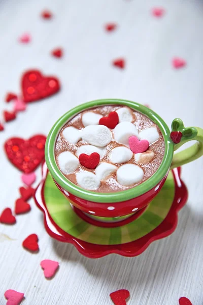 Hot chocolate for Valentine day — Stock Photo, Image