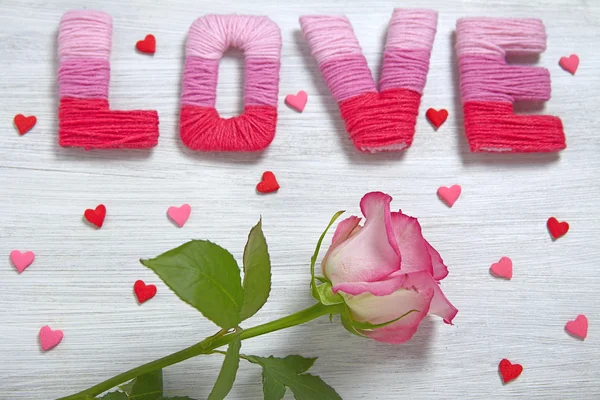 Concepto de San Valentín con letras de amor —  Fotos de Stock