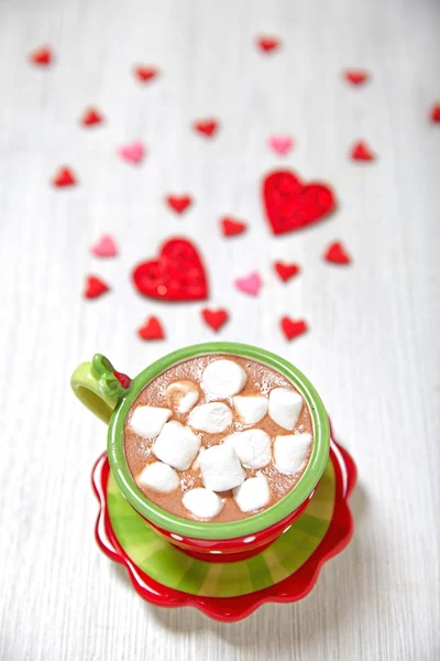 Chocolate quente para dia dos namorados — Fotografia de Stock