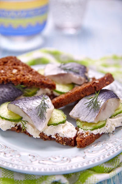 Sandwich con aringhe — Foto Stock