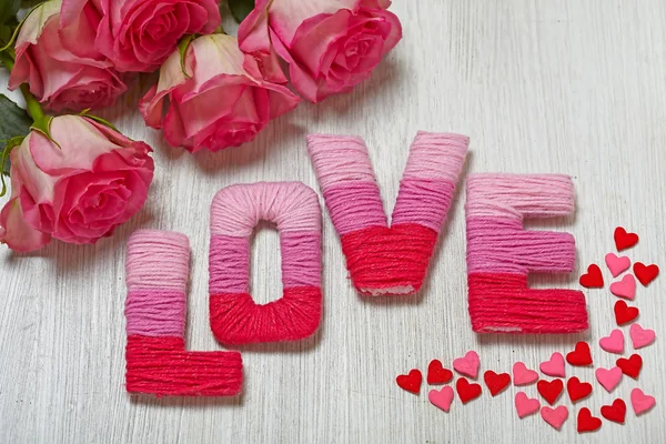 Concepto de San Valentín con letras de amor — Foto de Stock