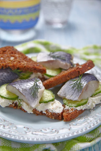 Sandwich con aringhe — Foto Stock