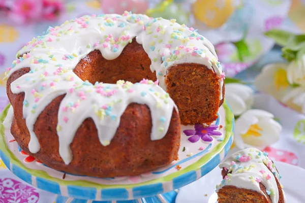 Torta di carote con noce e mandorle — Foto Stock