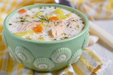 Salmon soup clipart