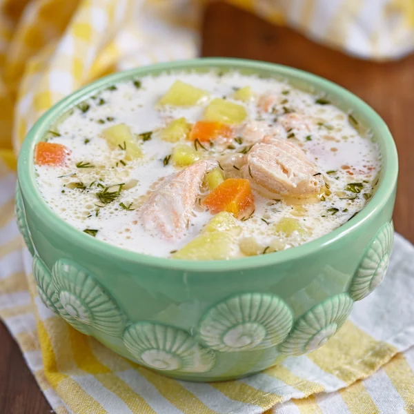 Salmon soup — Stock Photo, Image