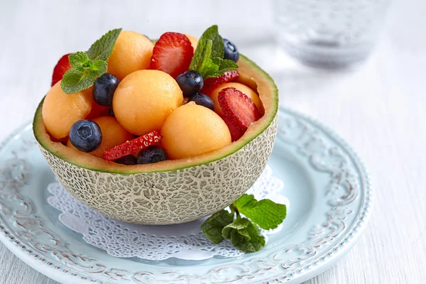 Fruit salad with melon — Stock Photo, Image