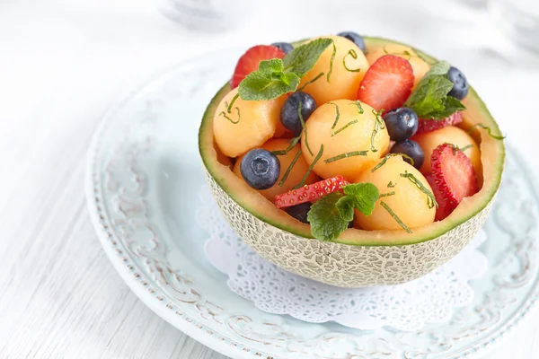 Fruit salad with melon — Stock Photo, Image
