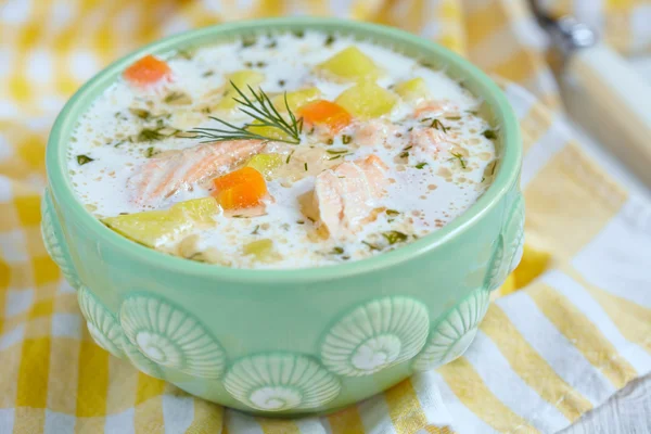 Salmon soup — Stock Photo, Image