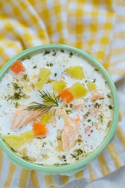 Salmon soup — Stock Photo, Image