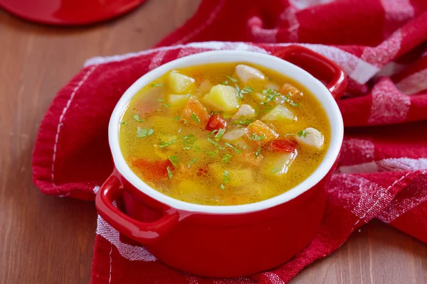 Sopa de frango com legumes — Fotografia de Stock