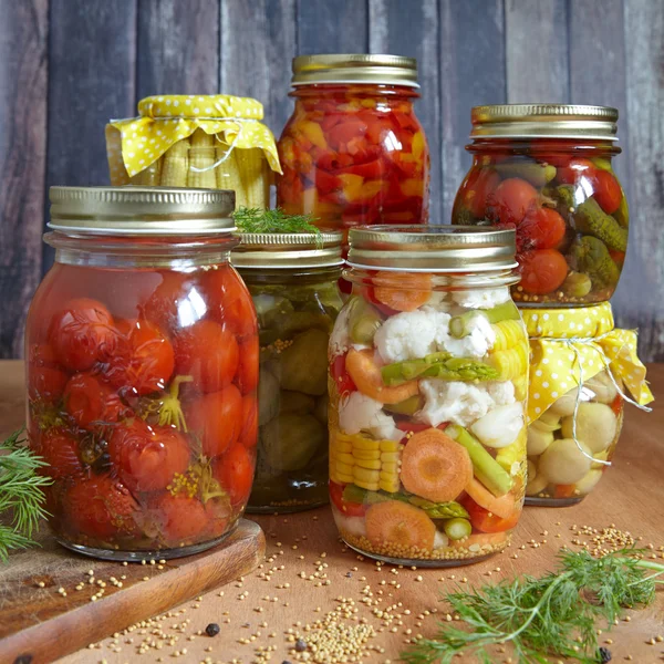 Autumn preserves. Marinated food. — Stock Image Autumn preserves. Marinated food. Royalty Free Stock Photos