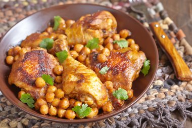 Curry Chicken With Chickpeas clipart
