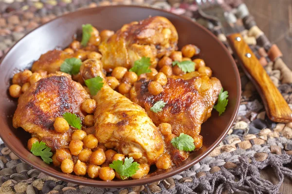 Curry Chicken With Chickpeas — Stock Photo, Image