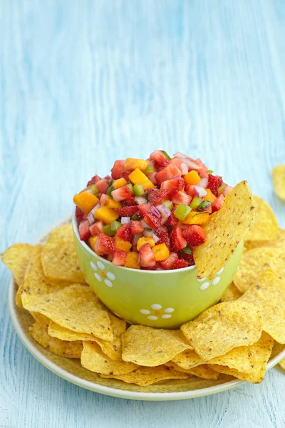 Truskawki mango salsa — Zdjęcie stockowe