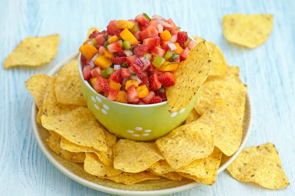 Truskawki mango salsa — Zdjęcie stockowe