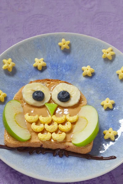 Baykuş sandviç çocuklar için — Stok fotoğraf