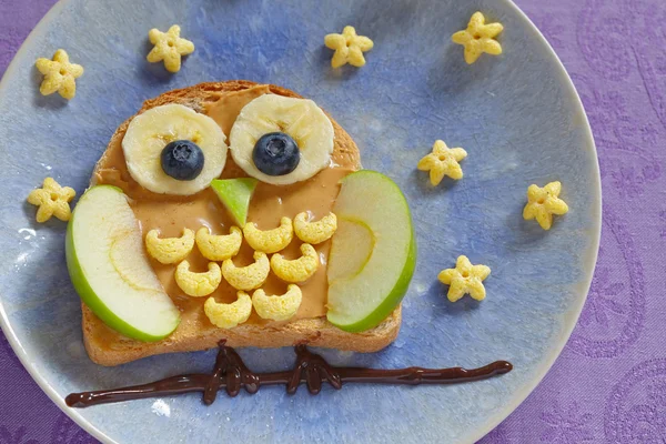 Owl sandwich for the kids — Stock Photo, Image
