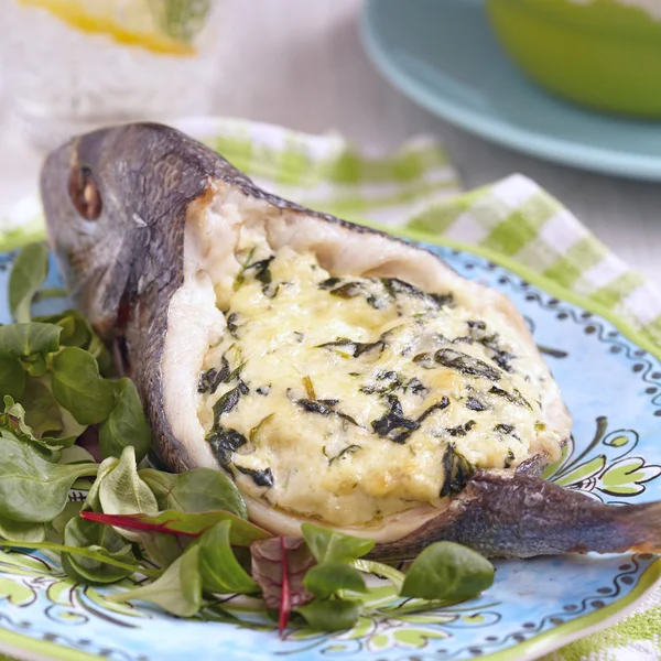 Dorada rellena de espinacas — Foto de Stock