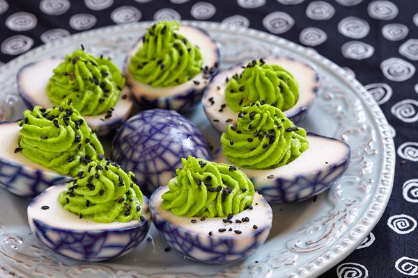 Deviled eggs for Halloween — Stock Photo, Image