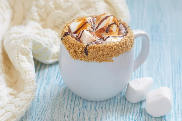 Smores warme chocolademelk — Stockfoto