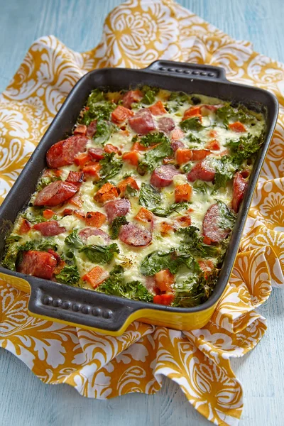 Autumn casserole with sweet potato and kale — Stock Image Autumn casserole with sweet potato and kale Royalty Free Stock Images