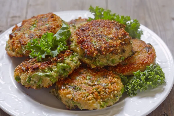 Quinoa fritters with kale and cheddar — Stock Image Quinoa fritters with kale and cheddar Stock Picture