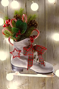 Noel dekorasyonu ile paten