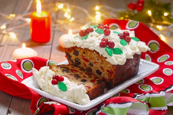 Pastel de frutas tradicional de Navidad — Foto de Stock