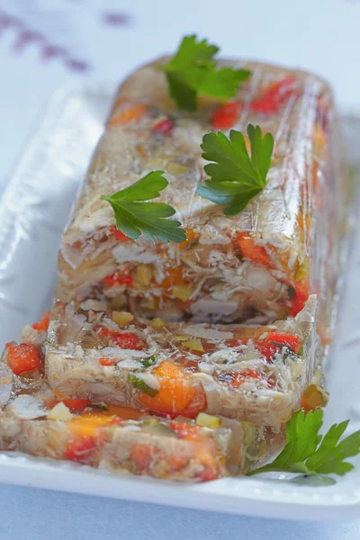 Rabbit galantine with vegetables — Stock Photo, Image