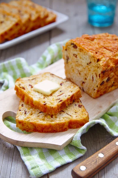 Corn bread with bacon and cheddar — Stock Photo, Image