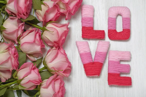 Concepto de San Valentín con letras de amor — Foto de Stock