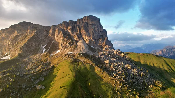 Mountain Peaks Italian Dolomites Alps Evening Light — стокове фото