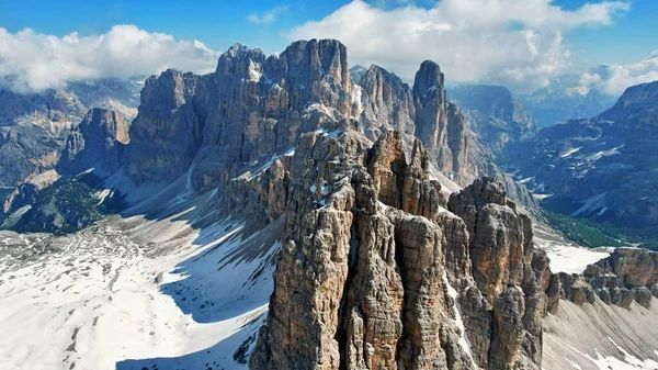 Spiky Mountain Peaks Italian Alps — стокове фото