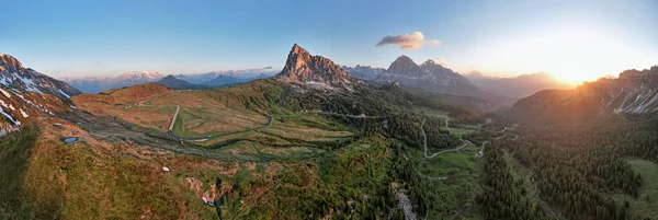 Vista Panorámica Las Montañas Dolomitas Desde Arriba — Foto de Stock