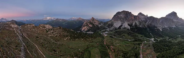 Vista Panorámica Las Montañas Dolomitas Desde Arriba — Foto de Stock