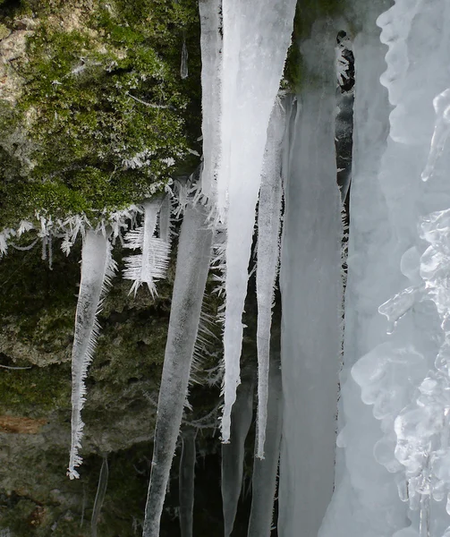 Frozen waterfall icicles — Stock Photo, Image
